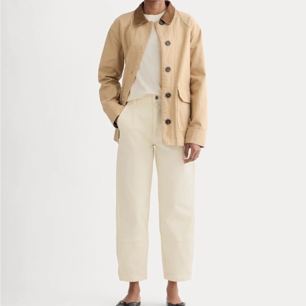 Everlane white utility barrel pants